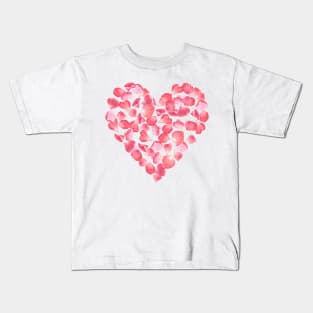 Rose petals heart Kids T-Shirt